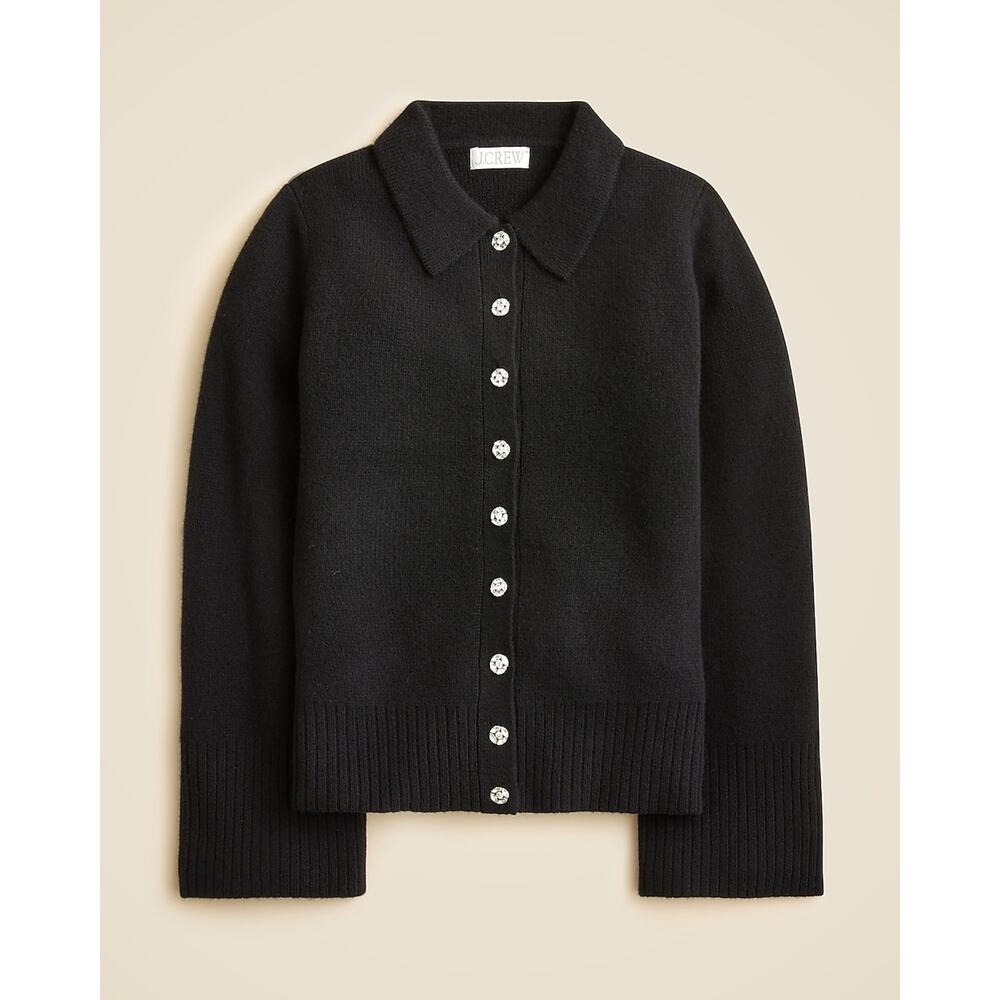 J. Crew Milano Stitch Cinched Waist Cardigan with Embellished Buttons Size M NWT - Picture 3 of 9